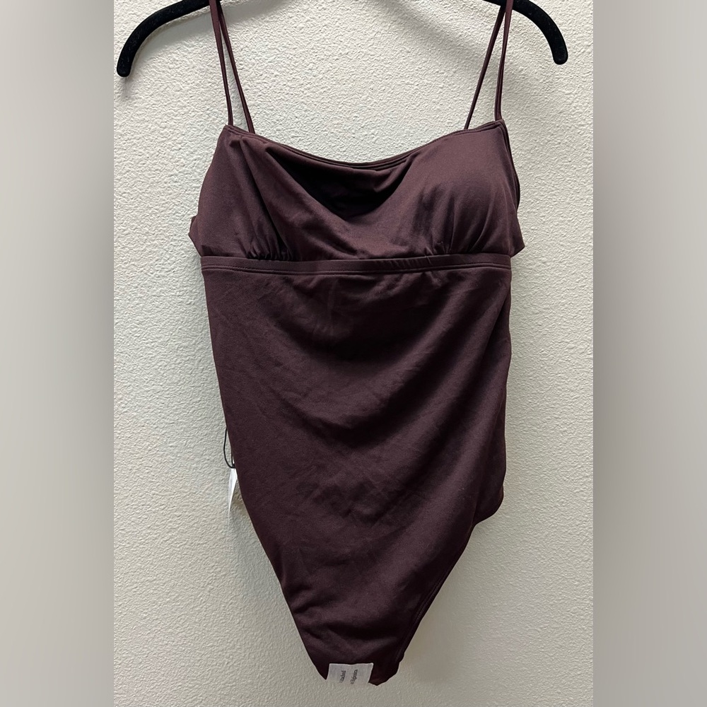 Shade & Shore - Med (8-10) New With Tags Swimsuit - Brown High Leg Cheeky - Picture 10 of 10